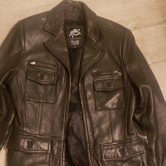 Super soft black leather jacket blazer style - Picture 3 of 4